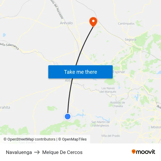 Navaluenga to Melque De Cercos map
