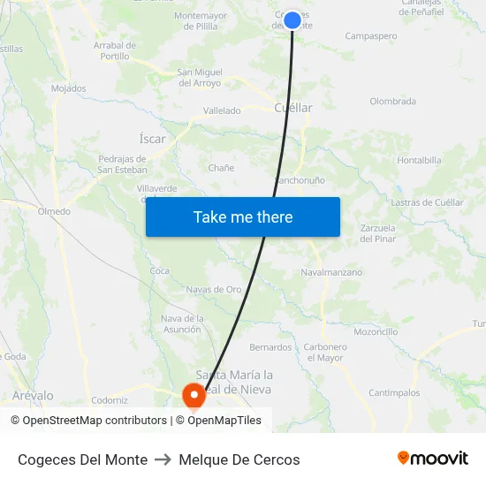 Cogeces Del Monte to Melque De Cercos map