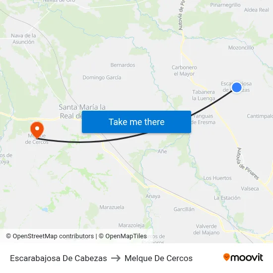 Escarabajosa De Cabezas to Melque De Cercos map