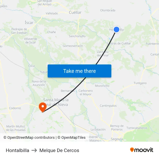 Hontalbilla to Melque De Cercos map