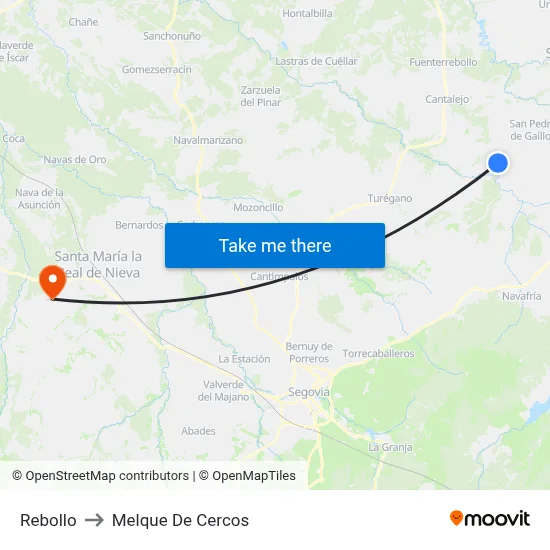 Rebollo to Melque De Cercos map