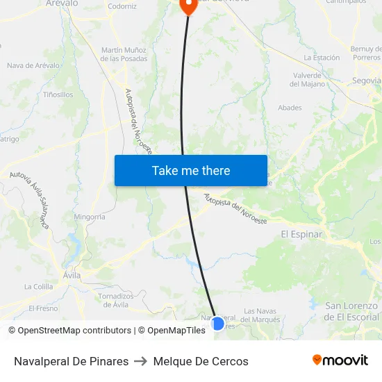 Navalperal De Pinares to Melque De Cercos map