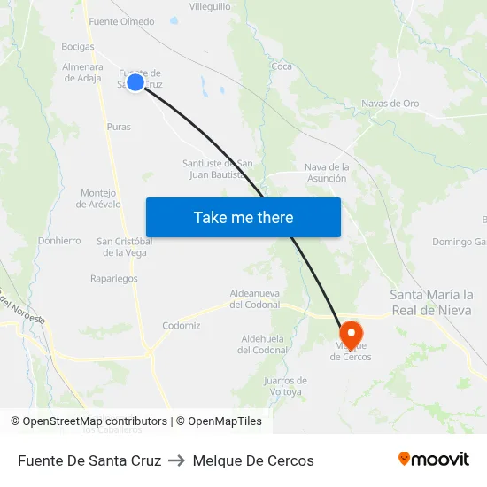 Fuente De Santa Cruz to Melque De Cercos map