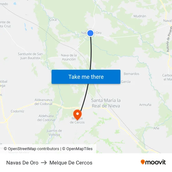 Navas De Oro to Melque De Cercos map