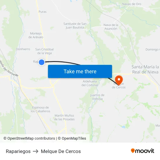 Rapariegos to Melque De Cercos map