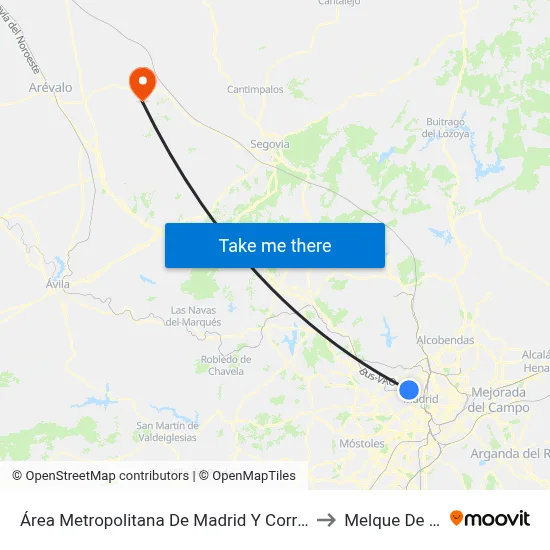 Área Metropolitana De Madrid Y Corredor Del Henares to Melque De Cercos map