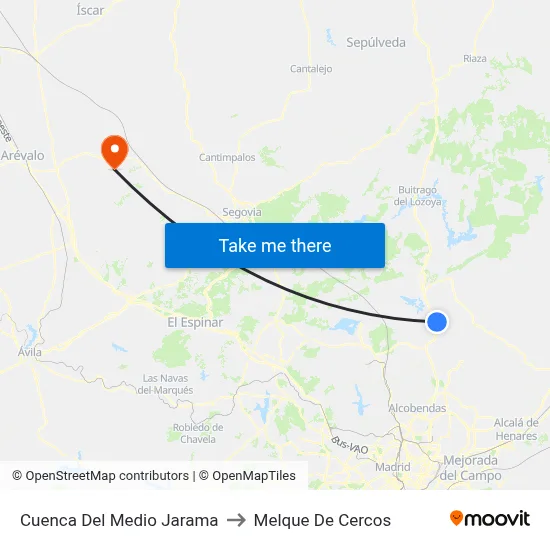 Cuenca Del Medio Jarama to Melque De Cercos map