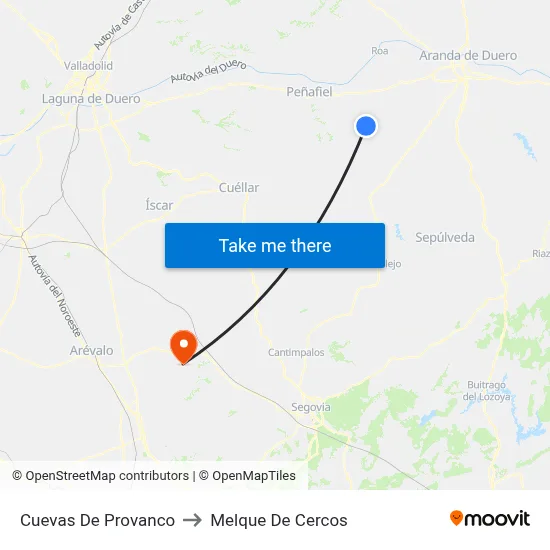 Cuevas De Provanco to Melque De Cercos map