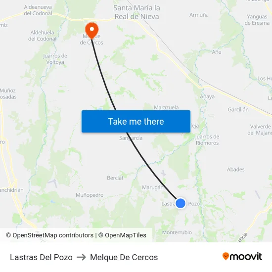Lastras Del Pozo to Melque De Cercos map