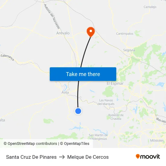 Santa Cruz De Pinares to Melque De Cercos map