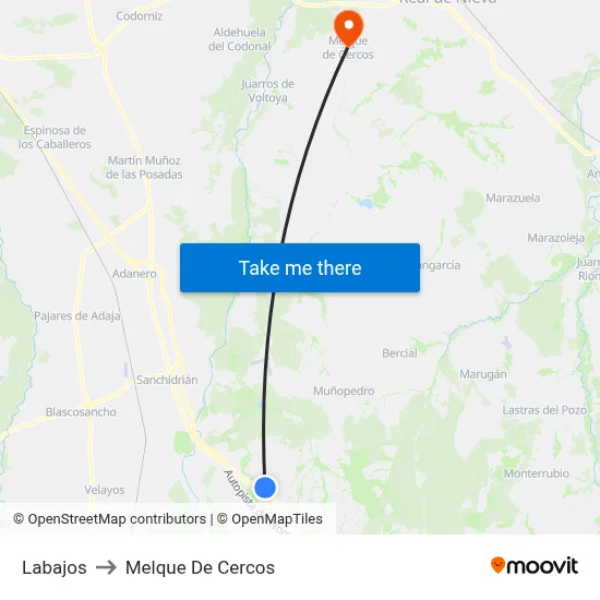 Labajos to Melque De Cercos map