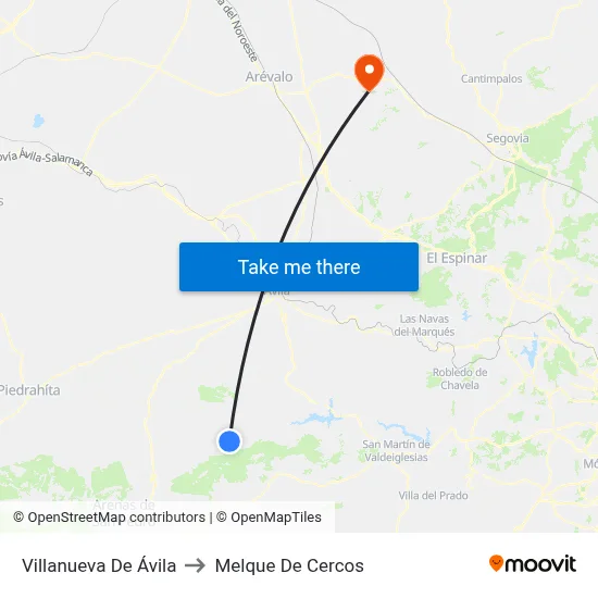 Villanueva De Ávila to Melque De Cercos map