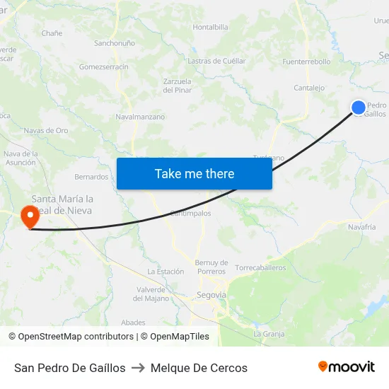 San Pedro De Gaíllos to Melque De Cercos map