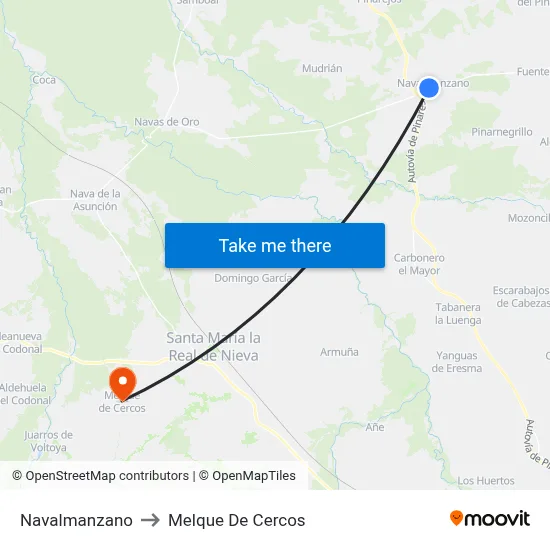 Navalmanzano to Melque De Cercos map
