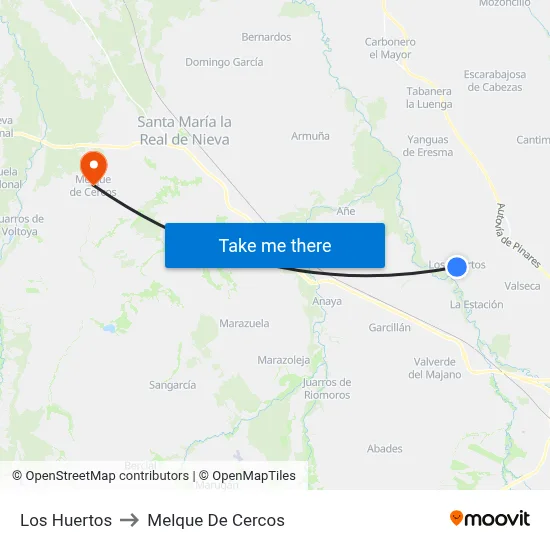 Los Huertos to Melque De Cercos map