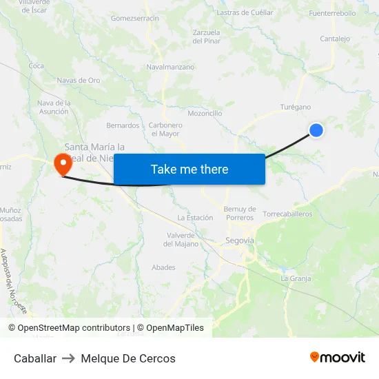 Caballar to Melque De Cercos map