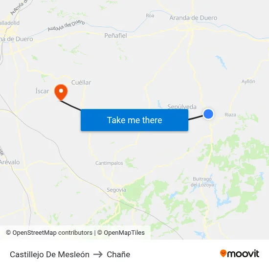 Castillejo De Mesleón to Chañe map