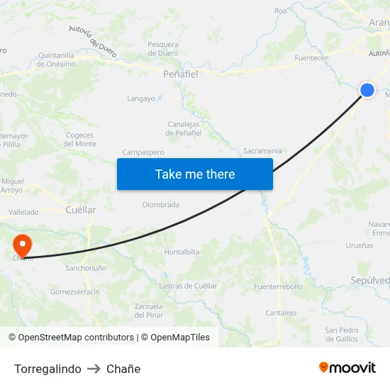 Torregalindo to Chañe map