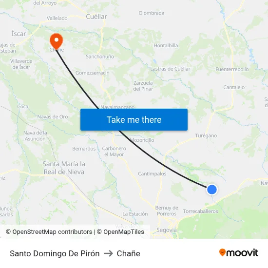 Santo Domingo De Pirón to Chañe map