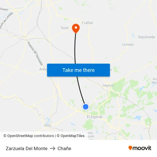 Zarzuela Del Monte to Chañe map