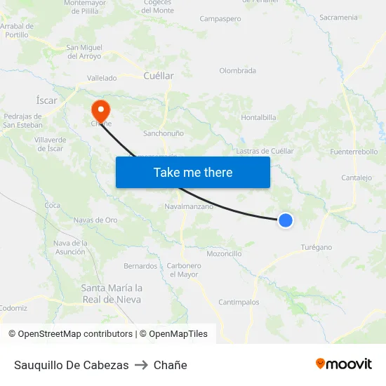 Sauquillo De Cabezas to Chañe map
