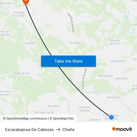 Escarabajosa De Cabezas to Chañe map