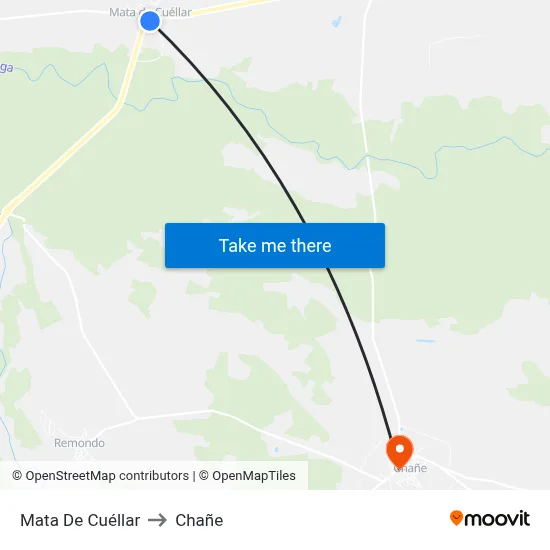 Mata De Cuéllar to Chañe map