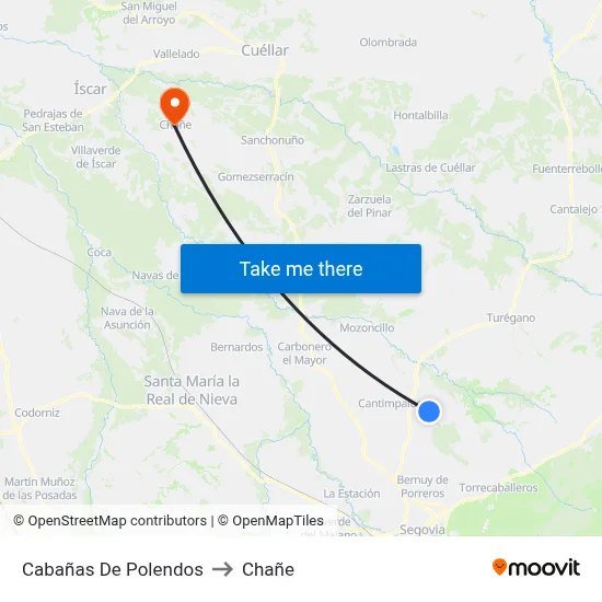 Cabañas De Polendos to Chañe map