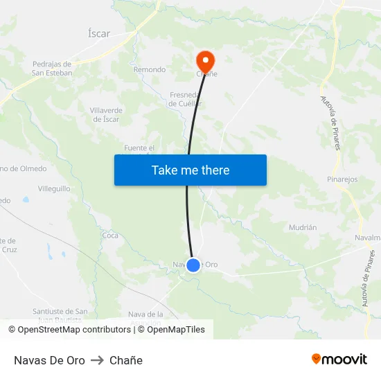 Navas De Oro to Chañe map