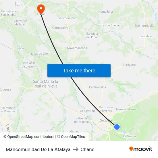 Mancomunidad De La Atalaya to Chañe map