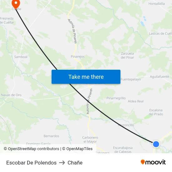 Escobar De Polendos to Chañe map