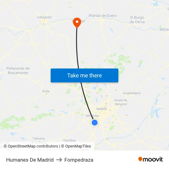 Humanes De Madrid to Fompedraza map