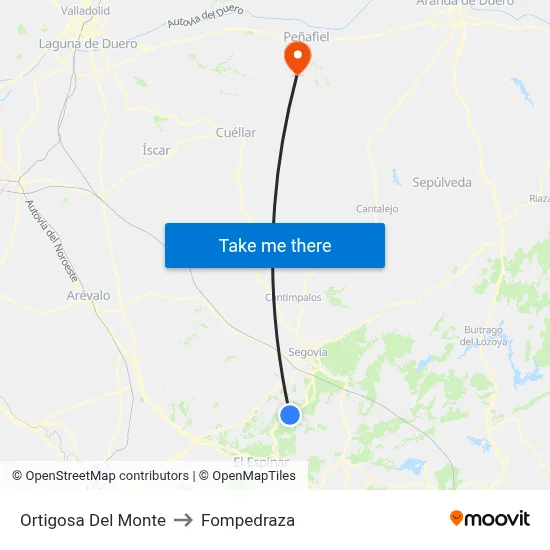 Ortigosa Del Monte to Fompedraza map