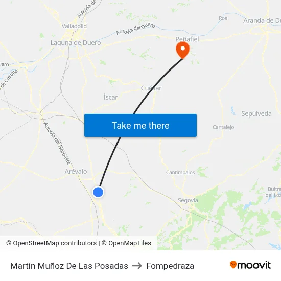 Martín Muñoz De Las Posadas to Fompedraza map