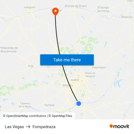Las Vegas to Fompedraza map