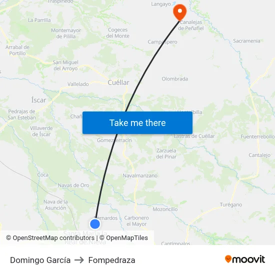 Domingo García to Fompedraza map