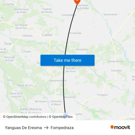 Yanguas De Eresma to Fompedraza map