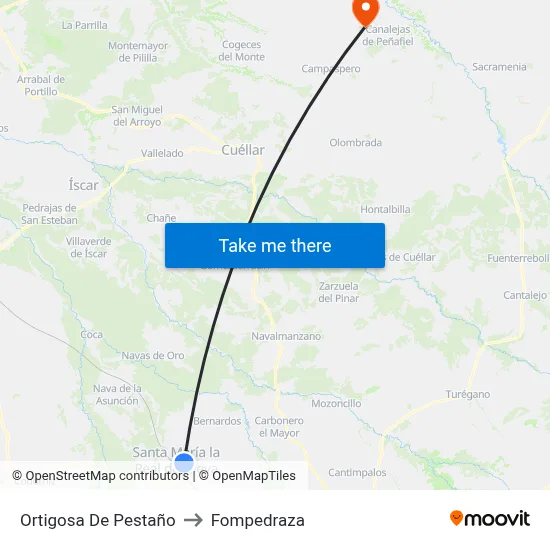 Ortigosa De Pestaño to Fompedraza map