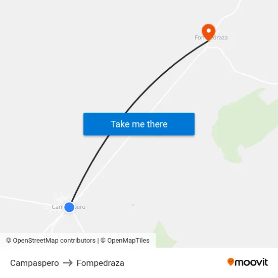 Campaspero to Fompedraza map