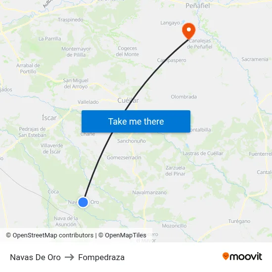 Navas De Oro to Fompedraza map