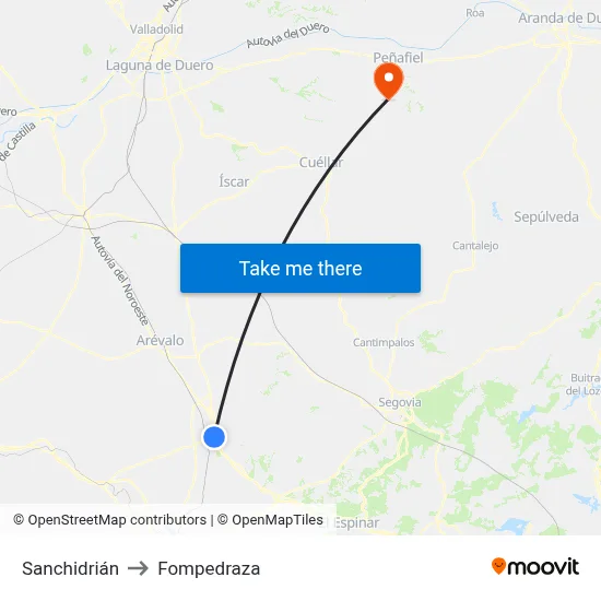 Sanchidrián to Fompedraza map