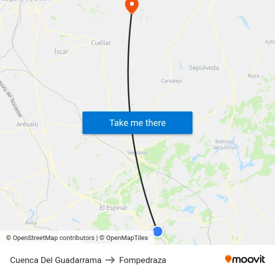 Cuenca Del Guadarrama to Fompedraza map