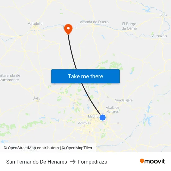 San Fernando De Henares to Fompedraza map