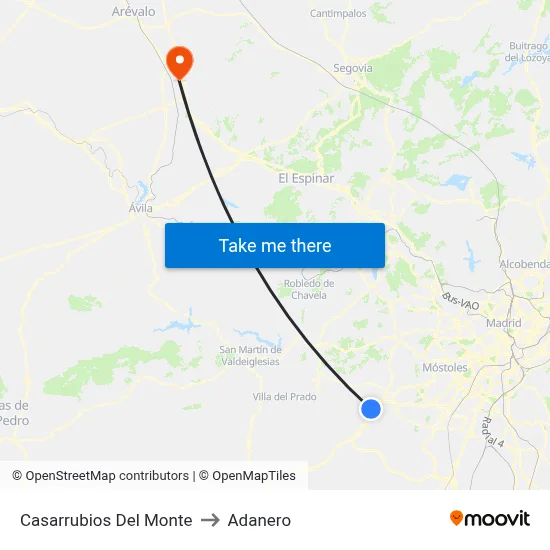 Casarrubios Del Monte to Adanero map
