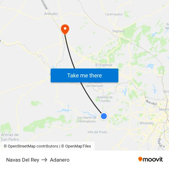 Navas Del Rey to Adanero map