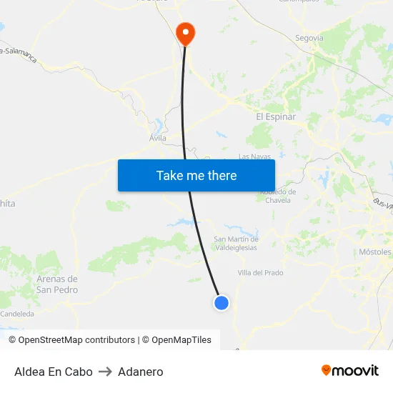 Aldea En Cabo to Adanero map