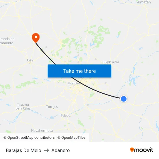 Barajas De Melo to Adanero map