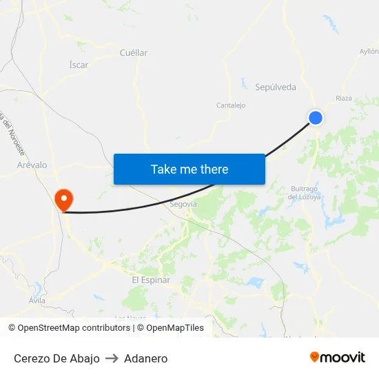 Cerezo De Abajo to Adanero map