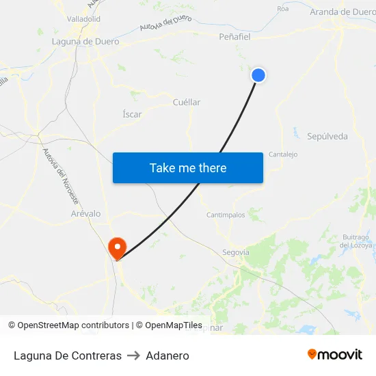 Laguna De Contreras to Adanero map