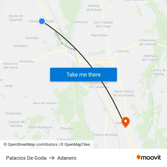 Palacios De Goda to Adanero map